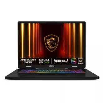 MSI Crosshair A17 HX D8WFKG-011SK/Ryzen 9 8940HX/32GB/1TB SSD/RTX 5060, 8GB/17" QHD+ IPS, 240Hz/Win 11 home/čierna MSI Crosshair A17 HX D8WFKG-011SK/Ryzen 9 8940HX/32GB/1TB SSD/RTX 5060, 8GB/17" QHD+ IPS, 240Hz/Win 11 home/čierna