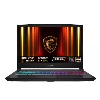 MSI Katana 15 HX B14WEK-250XSK/i7-14650HX/32GB/1TB SSD/RTX 5050, 8GB/15,6" QHD, 165Hz IPS/Bez OS/čierna
