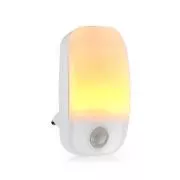 Nedis LNLW10WT- LED Nočné Svetlo do Zásuvky | Pohybový senzor | Denný / nočný senzor | 0.55 W | 11 lm | Teplá Biela