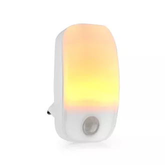 Nedis LNLW10WT- LED Nočné Svetlo do Zásuvky | Pohybový senzor | Denný / nočný senzor | 0.55 W | 11 lm | Teplá Biela