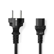Nedis CEGL10030BK30 - Napájací Kábel | Typ F Zástrčka | IEC-320-C13 | Priamy | Priamy | 3,00 m | Čierna
