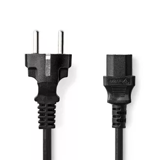 Nedis CEGL10030BK30 - Napájací Kábel | Typ F Zástrčka | IEC-320-C13 | Priamy | Priamy | 3,00 m | Čierna