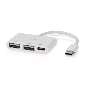 Nedis CCGB60250BK01 - USB hub | 1x USB-A | 3x USB A Zásuvka | 5 Portov port(s) | USB 2.0 | Napájanie z USB | SD & MicroSD
