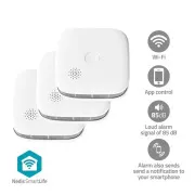 Nedis WIFIDS21WT SmartLife Detektor Dyme| Wi-Fi | Napájanie z batérie | Životnosť snímača: 10 Rok | 85 dB | Biela | 1 ks