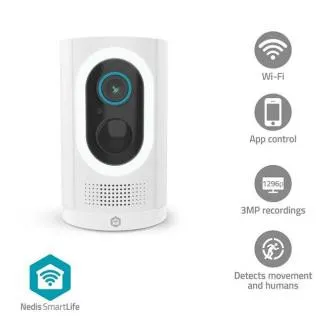 Nedis WIFICBO33WT - SmartLife Vonkajšia Kamera| Wi-Fi | Reflektor | 3MP Full HD 1296p | IP65 | Snímač pohybu | Biela