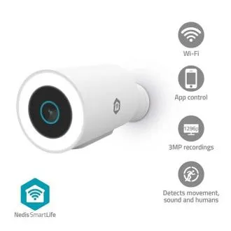 Nedis WIFICO15CWT - SmartLife Vonkajšia Kamera| Wi-Fi | Reflektor | 3MP Full HD 1296p | IP65 | Snímač pohybu | Biela Nedis WIFICO15CWT - SmartLife Vonkajšia Kamera| Wi-Fi | Reflektor | 3MP Full HD 1296p | IP65 | Snímač pohybu | Biela