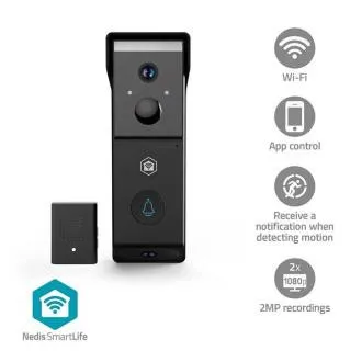 Nedis WIFICDP31BK - SmartLife Dverné Video Telefón| Wi-Fi | Napájanie z batérie | 2x Full HD 1080p | IP54 | Snímač pohybu Nedis WIFICDP31BK - SmartLife Dverné Video Telefón| Wi-Fi | Napájanie z batérie | 2x Full HD 1080p | IP54 | Snímač pohybu