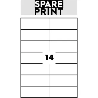SPARE PRINT PREMIUM Samolepiace etikety biele, 100 hárkov A4 v krabici (1arch/14x etiketa 105x42,3mm)