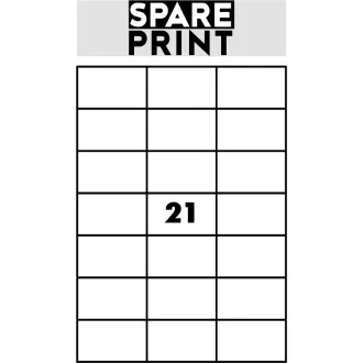 SPARE PRINT PREMIUM Samolepiace etikety biele, 100 hárkov A4 v krabici (1arch/21x etiketa 70x42,3mm) SPARE PRINT PREMIUM Samolepiace etikety biele, 100 hárkov A4 v krabici (1arch/21x etiketa 70x42,3mm)