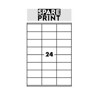 SPARE PRINT PREMIUM Samolepiace etikety biele, 100 hárkov A4 v krabici (1arch/24x etiketa 70x36mm) SPARE PRINT PREMIUM Samolepiace etikety biele, 100 hárkov A4 v krabici (1arch/24x etiketa 70x36mm)