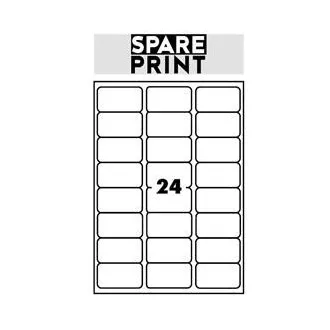 SPARE PRINT PREMIUM Samolepiace etikety biele, 100 hárkov A4 v krabici (1arch/24x etiketa 68x36mm) SPARE PRINT PREMIUM Samolepiace etikety biele, 100 hárkov A4 v krabici (1arch/24x etiketa 68x36mm)