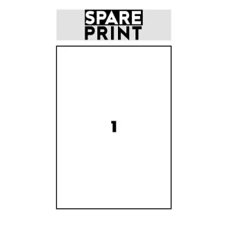 SPARE PRINT PREMIUM Samolepiace etikety biele, 100 hárkov A4 v krabici (1arch/1x etiketa 210x297mm)