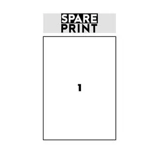 SPARE PRINT PREMIUM Samolepiace etikety biele, 100 hárkov A4 v krabici (1arch/1x etiketa 210x297mm)
