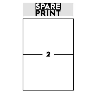 SPARE PRINT PREMIUM Samolepiace etikety biele, 100 hárkov A4 v krabici (1arch/2x etiketa 210x148,5mm)