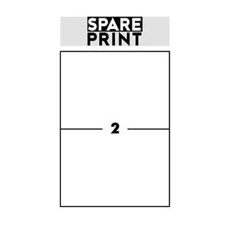 SPARE PRINT PREMIUM Samolepiace etikety biele, 100 hárkov A4 v krabici (1arch/2x etiketa 210x148,5mm)