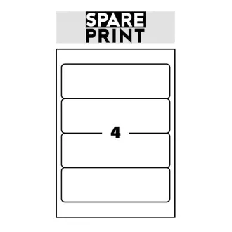 SPARE PRINT PREMIUM Samolepiace etikety biele, 100 hárkov A4 v krabici (1arch/4x etiketa 192x61mm) SPARE PRINT PREMIUM Samolepiace etikety biele, 100 hárkov A4 v krabici (1arch/4x etiketa 192x61mm)