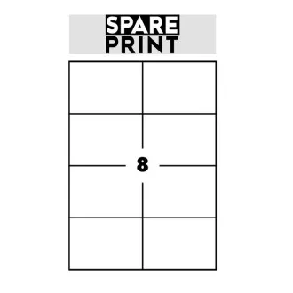 SPARE PRINT PREMIUM Samolepiace etikety biele, 100 hárkov A4 v krabici (1arch/8x etiketa 105x74mm)