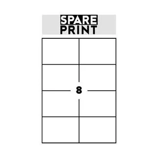 SPARE PRINT PREMIUM Samolepiace etikety biele, 100 hárkov A4 v krabici (1arch/8x etiketa 105x74mm)