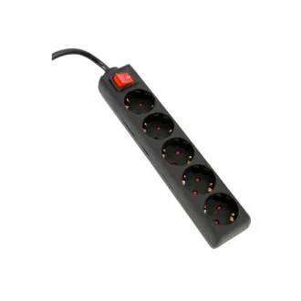 OMEGA Predlžovacia zásuvková lišta s 5 zásuvkami 3,0M 16A 5 SOCKET TYPE F SCHUKO GERMAN BLACK OMEGA Predlžovacia zásuvková lišta s 5 zásuvkami 3,0M 16A 5 SOCKET TYPE F SCHUKO GERMAN BLACK