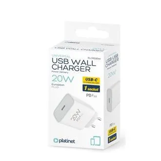 PLATINET sieťová nabíjačka 20W PD 1x USB-C biela