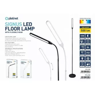 PLATINET stojacia lampa SIGNUS 10W 84 LED 500 lúmenov, čierna, výška 150cm