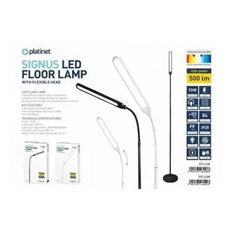 PLATINET stojacia lampa SIGNUS 10W 84 LED 500 lúmenov, čierna, výška 150cm