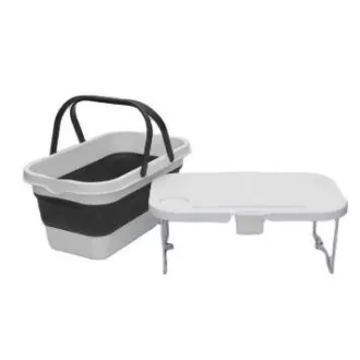 PLATINET KEMPINGOVÝ PIKNIKOVÝ KOŠÍK 47X29X23,5 CM, 16L, SKLADACÍ, S VEKOM 2V 1 / STÔL BIELA-ŠEDÁ PLATINET KEMPINGOVÝ PIKNIKOVÝ KOŠÍK 47X29X23,5 CM, 16L, SKLADACÍ, S VEKOM 2V 1 / STÔL BIELA-ŠEDÁ