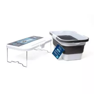 PLATINET KEMPINGOVÝ PIKNIKOVÝ KOŠÍK 47X29X23,5 CM, 16L, SKLADACÍ, S VEKOM 2V 1 / STÔL BIELA-ŠEDÁ PLATINET KEMPINGOVÝ PIKNIKOVÝ KOŠÍK 47X29X23,5 CM, 16L, SKLADACÍ, S VEKOM 2V 1 / STÔL BIELA-ŠEDÁ