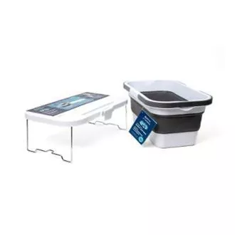 PLATINET KEMPINGOVÝ PIKNIKOVÝ KOŠÍK 47X29X23,5 CM, 16L, SKLADACÍ, S VEKOM 2V 1 / STÔL BIELA-ŠEDÁ PLATINET KEMPINGOVÝ PIKNIKOVÝ KOŠÍK 47X29X23,5 CM, 16L, SKLADACÍ, S VEKOM 2V 1 / STÔL BIELA-ŠEDÁ