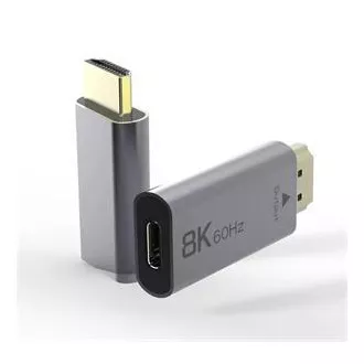 PremiumCord Adaptér USB-C na HDMI rozlíšení obrazu 8K @ 60Hz, 4K @ 144Hz Aluminium
