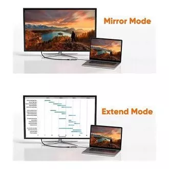 PremiumCord Adaptér USB-C na HDMI rozlíšení obrazu 8K @ 60Hz, 4K @ 144Hz Aluminium