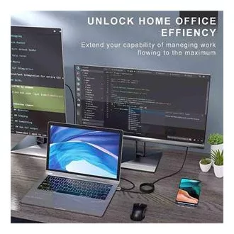 PremiumCord Adaptér USB-C na HDMI rozlíšení obrazu 8K @ 60Hz, 4K @ 144Hz Aluminium
