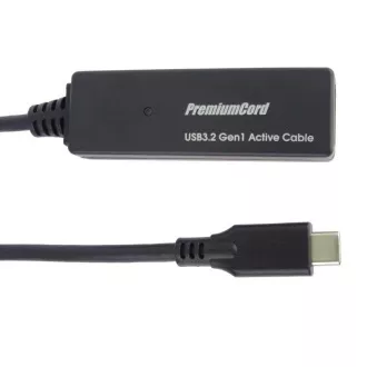 PremiumCord USB-C repeater a predlžovací kábel Male-Female, 5Gbps 5m