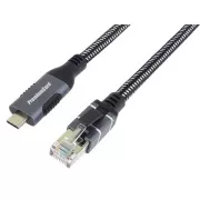 PremiumCord Ethernetový kábel USB-C -> LAN RJ45 10/100/1000 MBIT 1m