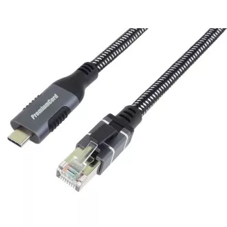 PremiumCord Ethernetový kábel USB-C -> LAN RJ45 10/100/1000 MBIT 1m