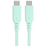 PremiumCord Silikónový kábel s konektormi USB-C 60W 480Mbps tyrkysový extra mäkký 1,5m