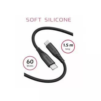 SWISSTEN DÁTOVÝ KÁBEL SOFT SILICONE USB-C / USB-C 1,5 M 60W ČIERNY SWISSTEN DÁTOVÝ KÁBEL SOFT SILICONE USB-C / USB-C 1,5 M 60W ČIERNY