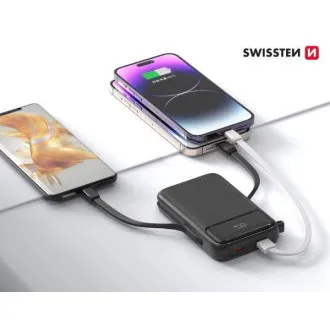 SWISSTEN POWER BANK 10000 mAh PD 20W S INTEGROVANÝMI KÁBLAMI USB-C A LIGHTNING (kompatibilný s MagSafe) SWISSTEN POWER BANK 10000 mAh PD 20W S INTEGROVANÝMI KÁBLAMI USB-C A LIGHTNING (kompatibilný s MagSafe)
