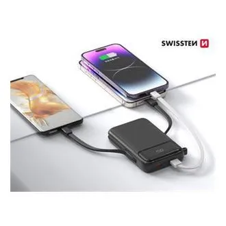 SWISSTEN POWER BANK 10000 mAh PD 20W S INTEGROVANÝMI KÁBLAMI USB-C A LIGHTNING (kompatibilný s MagSafe) SWISSTEN POWER BANK 10000 mAh PD 20W S INTEGROVANÝMI KÁBLAMI USB-C A LIGHTNING (kompatibilný s MagSafe)