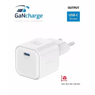 SWISSTEN SIEŤOVÝ ADAPTÉR GaN 1x USB-C 20W POWER DELIVERY BIELÝ SWISSTEN SIEŤOVÝ ADAPTÉR GaN 1x USB-C 20W POWER DELIVERY BIELÝ