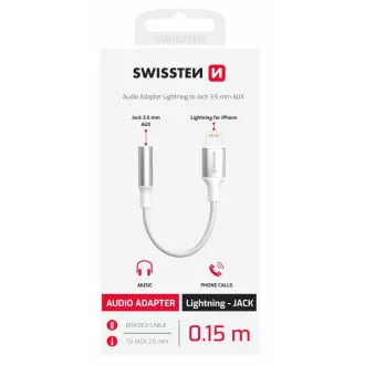SWISSTEN AUDIO ADAPTÉR TEXTILE LIGHTNING (samec) / 3,5 mm AUX 0,15 M BIELÝ (nahrádza 73501212) SWISSTEN AUDIO ADAPTÉR TEXTILE LIGHTNING (samec) / 3,5 mm AUX 0,15 M BIELÝ (nahrádza 73501212)