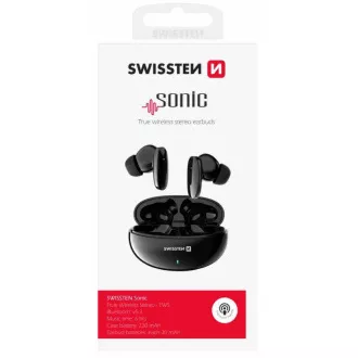 SWISSTEN BLUETOOTH TWS SLÚCHADLÁ SONIC ČIERNA SWISSTEN BLUETOOTH TWS SLÚCHADLÁ SONIC ČIERNA
