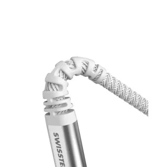 SWISSTEN DÁTOVÝ KÁBEL KEVLAR USB / LIGHTNING 1,5 M BIELÝ