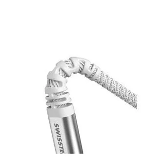 SWISSTEN DÁTOVÝ KÁBEL KEVLAR USB / LIGHTNING 1,5 M BIELÝ