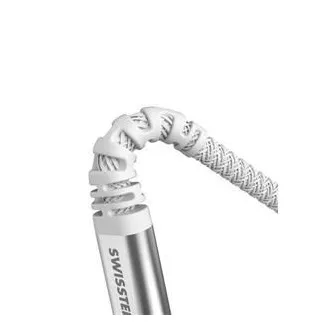SWISSTEN DÁTOVÝ KÁBEL KEVLAR USB-C / LIGHTNING 1,5 M BIELÝ