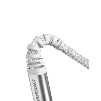 SWISSTEN DÁTOVÝ KÁBEL KEVLAR USB-C / USB-C 1,5 M BIELÝ