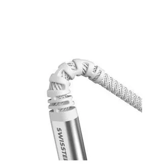 SWISSTEN DÁTOVÝ KÁBEL KEVLAR USB-C / USB-C 1,5 M BIELÝ