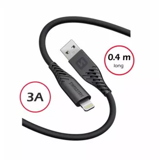 SWISSTEN DÁTOVÝ KÁBEL SOFT SILICONE USB-A / LIGHTNING 0,4 M ČIERNY SWISSTEN DÁTOVÝ KÁBEL SOFT SILICONE USB-A / LIGHTNING 0,4 M ČIERNY