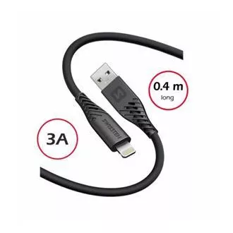SWISSTEN DÁTOVÝ KÁBEL SOFT SILICONE USB-A / LIGHTNING 0,4 M ČIERNY SWISSTEN DÁTOVÝ KÁBEL SOFT SILICONE USB-A / LIGHTNING 0,4 M ČIERNY