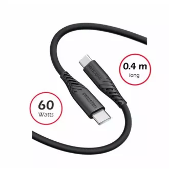 SWISSTEN DÁTOVÝ KÁBEL SOFT SILICONE USB-C / USB-C 0,4 M ČIERNY